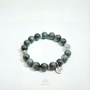 Actinolite Quartz & Green Phantom Quartz Bracelet | Intuitive Canopy- Designer Collection for Intuition & Peace