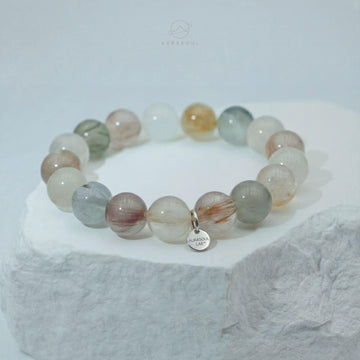 Rainbow Rutilated Quartz Bracelet | Spectrum of Light - for Cleansing & Clarity - One of a Kind