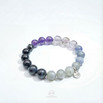 Amethyst & Blue Tiger’s Eye Bracelet | Mystic Veil - for Deep Healing & Intuition