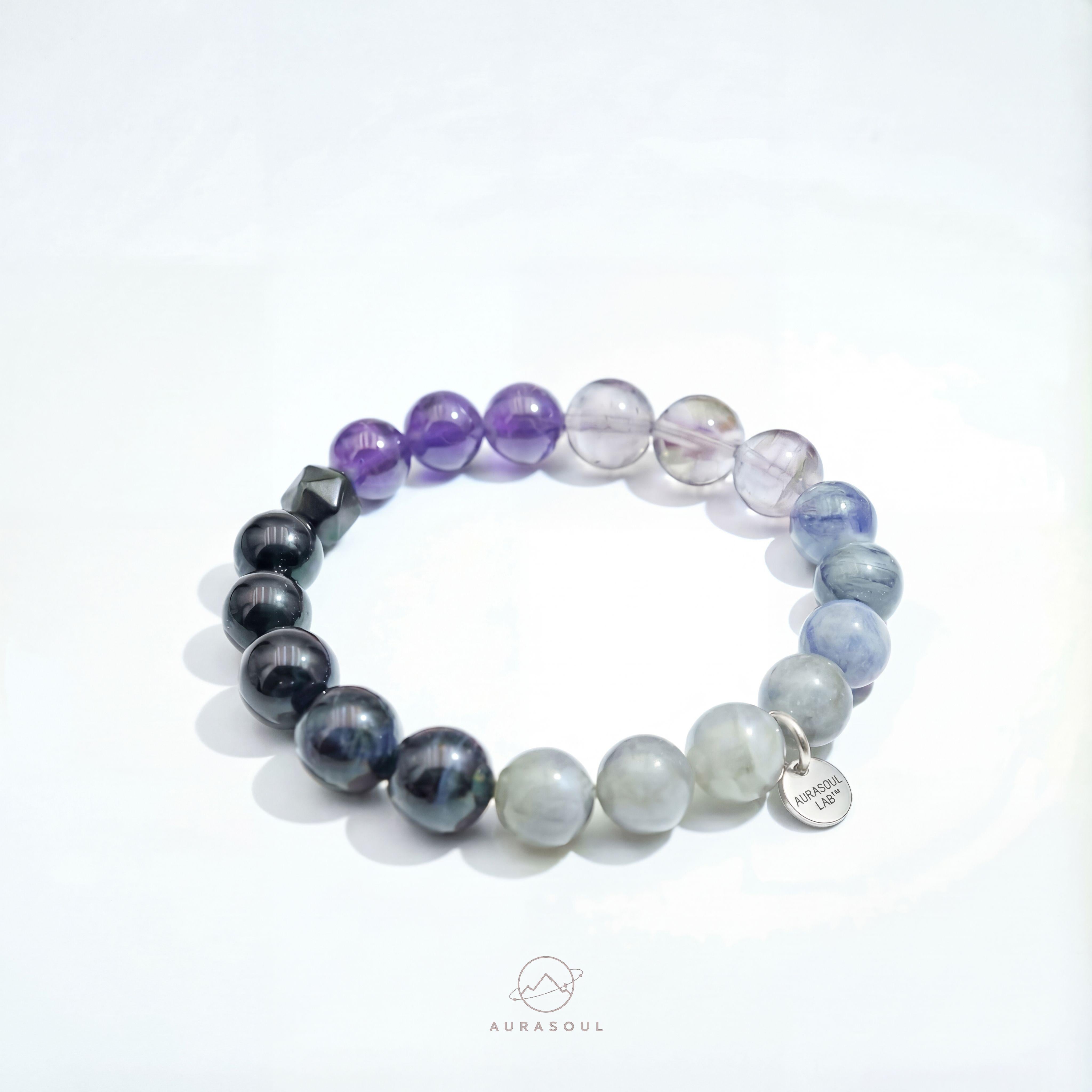 Amethyst & Blue Tiger’s Eye Bracelet | Mystic Veil - for Deep Healing & Intuition