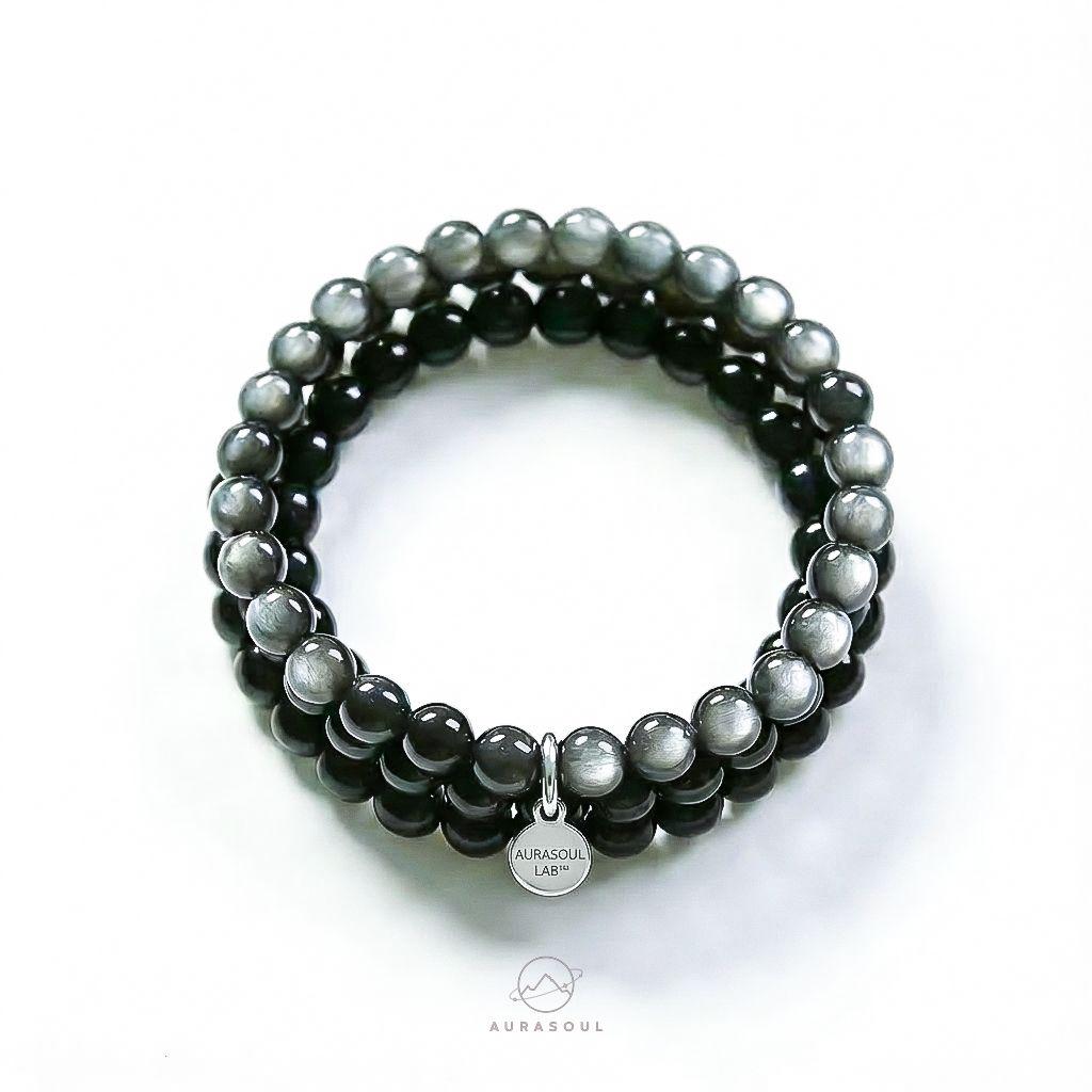 Silver Sheen Obsidian Triple/Double/Single Wrap Bracelet - for Protection & Cleansing