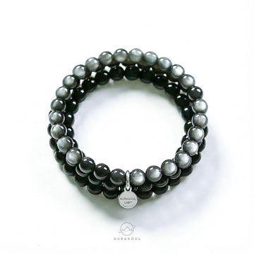 Silver Sheen Obsidian Triple/Double/Single Wrap Bracelet - for Protection & Cleansing