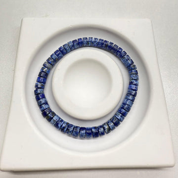 Lapis Lazuli Tablet Beads Single Wrap Bracelet - for Intuition & Focus