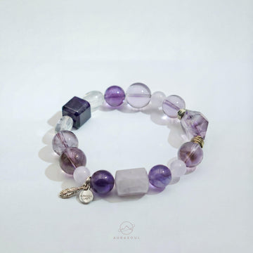Bolivian Amethyst & Clear Quartz Bracelet | Amethyst Sanctuary - Limited Edition for Healing & Intuition