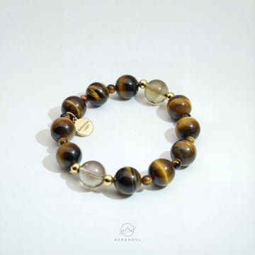 Yellow Tiger’s Eye & Smoky Quartz Bracelet | Solar Architect - Designer Collection for Courage & Creativity
