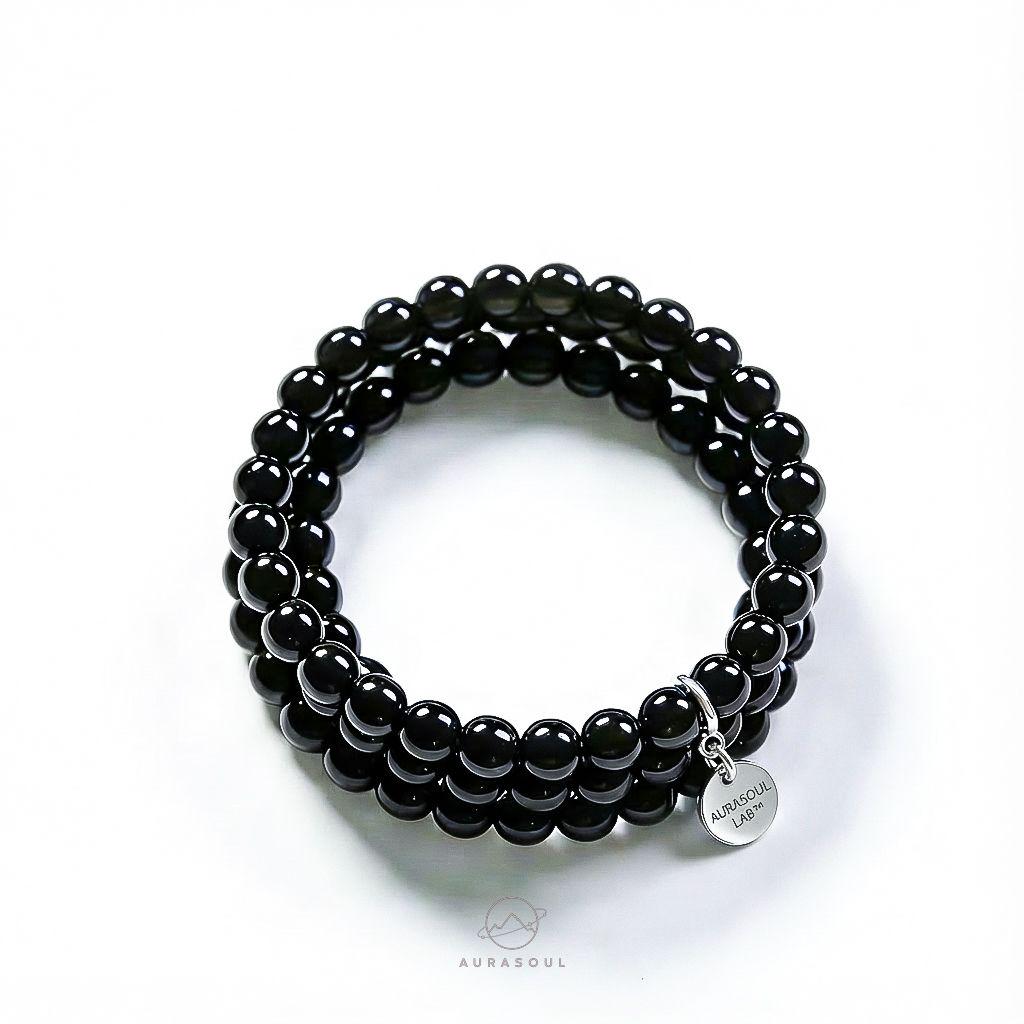 Obsidian Triple/Double/Single Wrap Bracelet - for Protection &Clarity